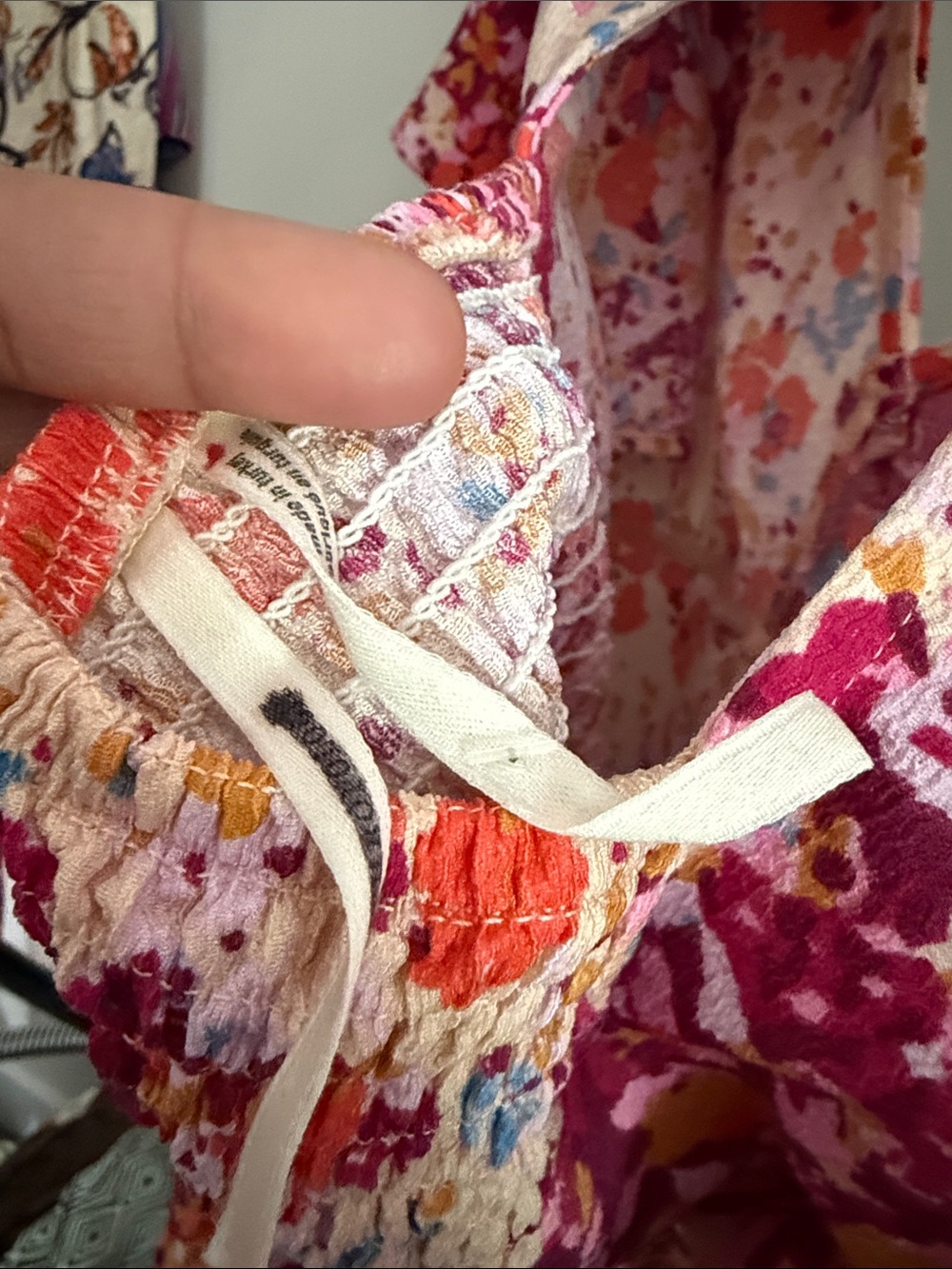 Anthropologie Floral Tie-Waist V-Neck Top multicolor new extra large petite - Picture 5 of 9